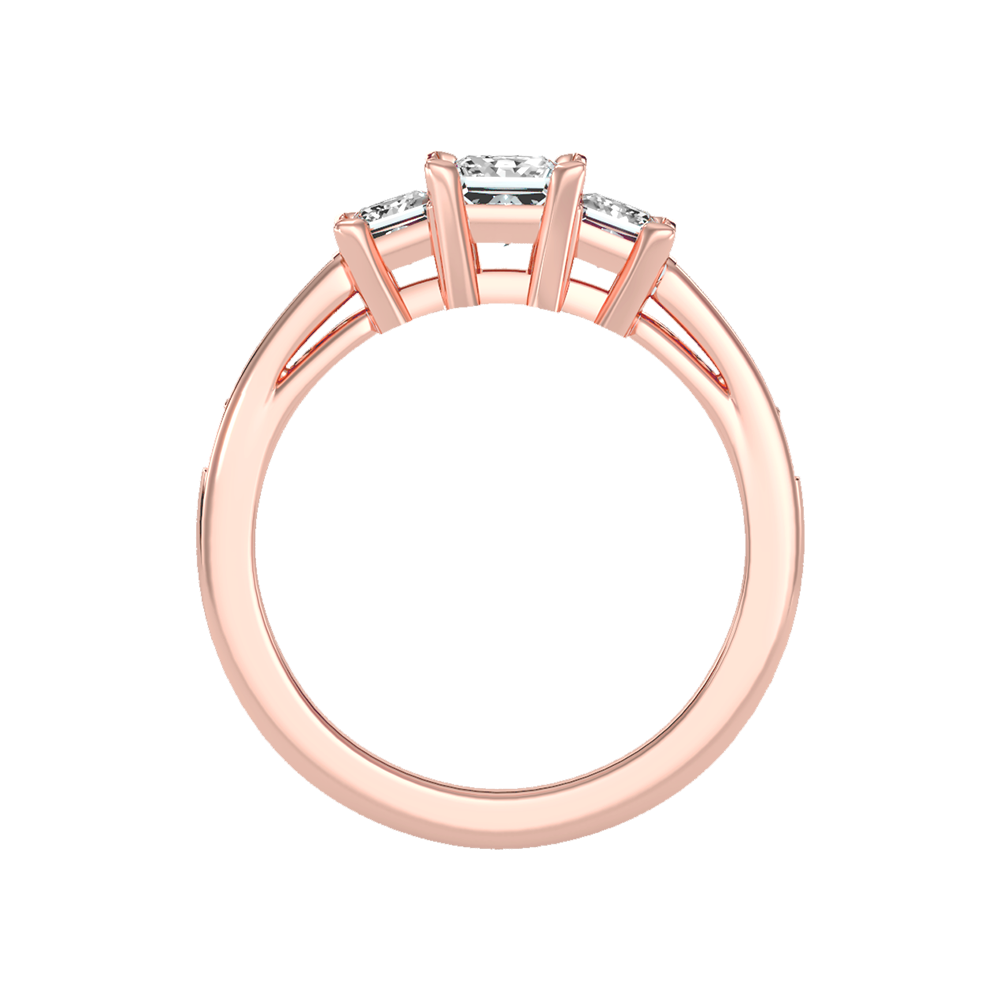 Scintillating Tri Stone Ring In 925 Sterling Silver - Four