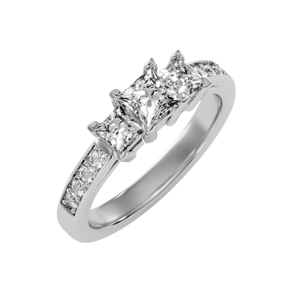 Scintillating Tri Stone Ring - Five