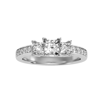 Scintillating Tri Stone Ring - Six