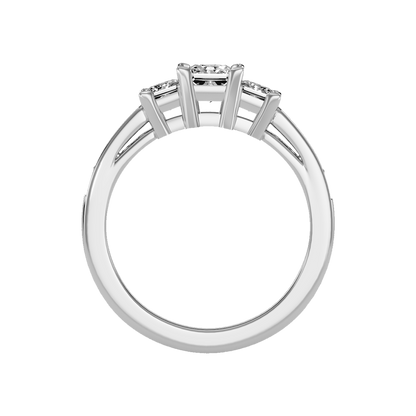 Scintillating Tri Stone Ring In 925 Sterling Silver - Eight