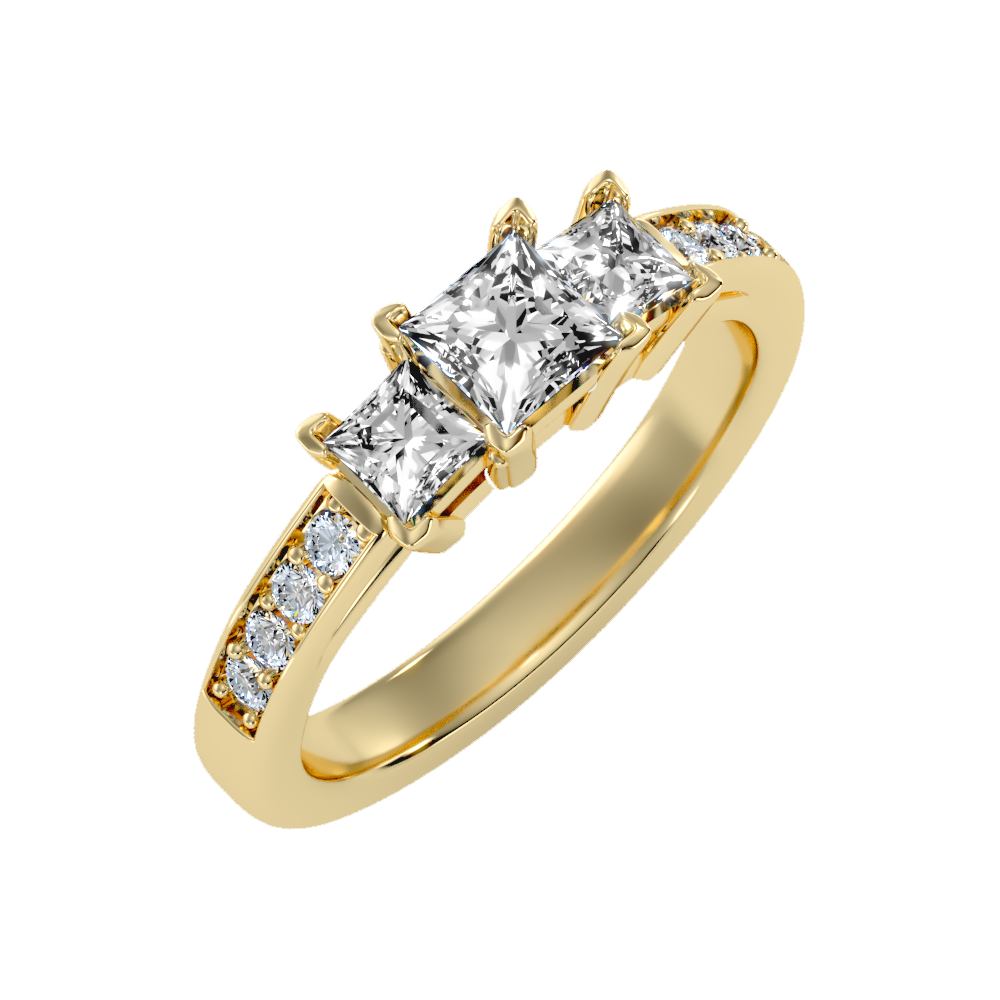 Scintillating Tri Stone Ring - Nine