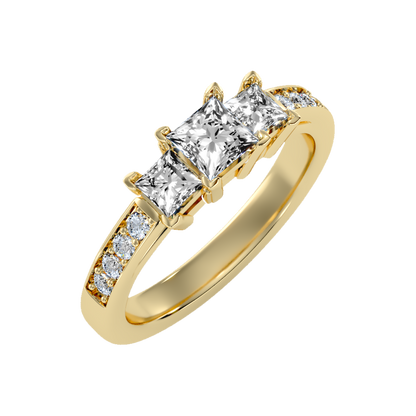 Scintillating Tri Stone Ring - Nine