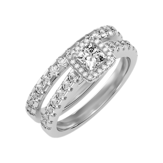Scintilla Bridal Ring Set In 925 Sterling Silver - One