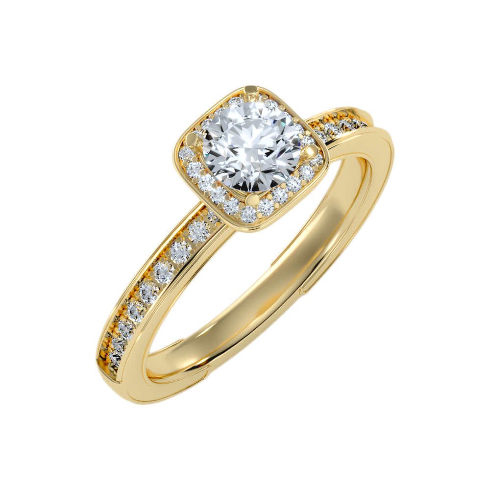 Secrene Halo Ring In 925 Sterling Silver - One