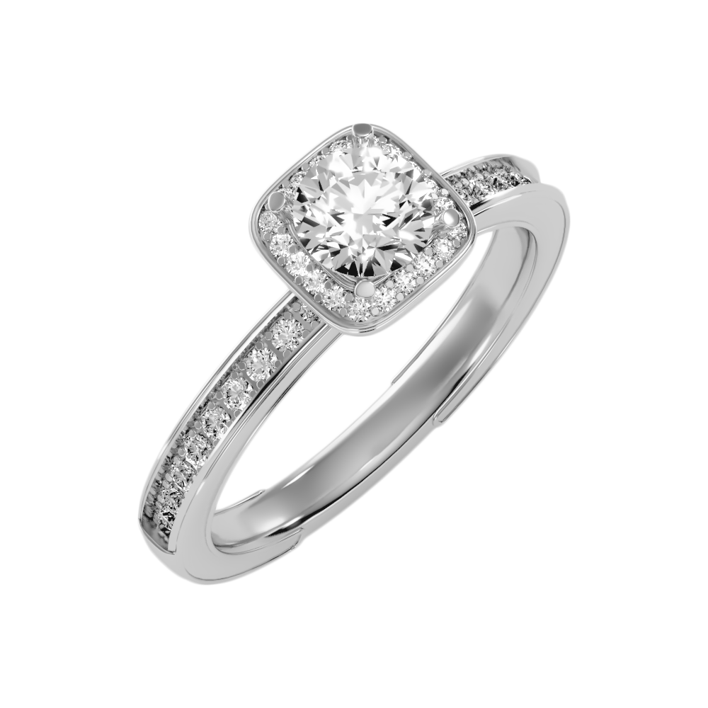 Secrene Halo Ring In 925 Sterling Silver - Eleven