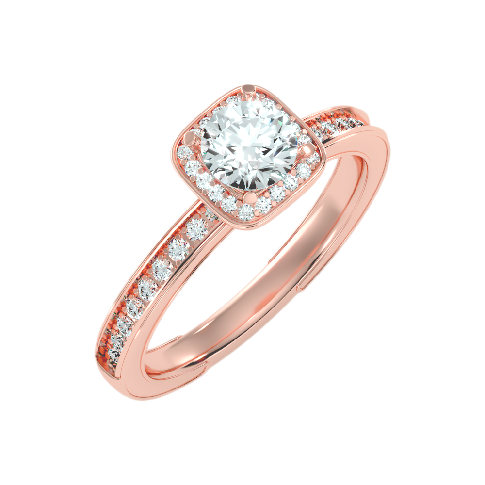 Secrene Halo Ring In 925 Sterling Silver - Seven