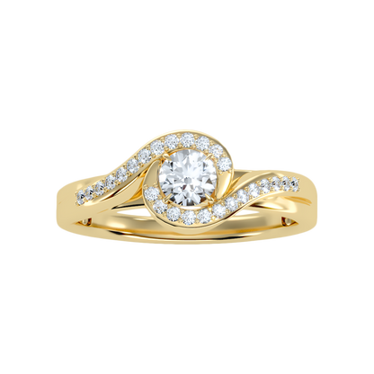Selvva Halo Ring In 925 Sterling Silver - Ten