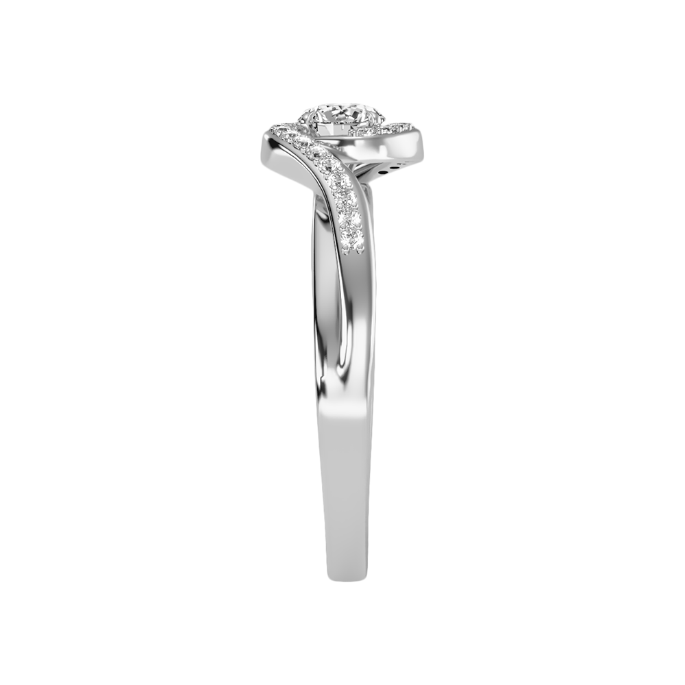 Selvva Halo Ring In 925 Sterling Silver - Four