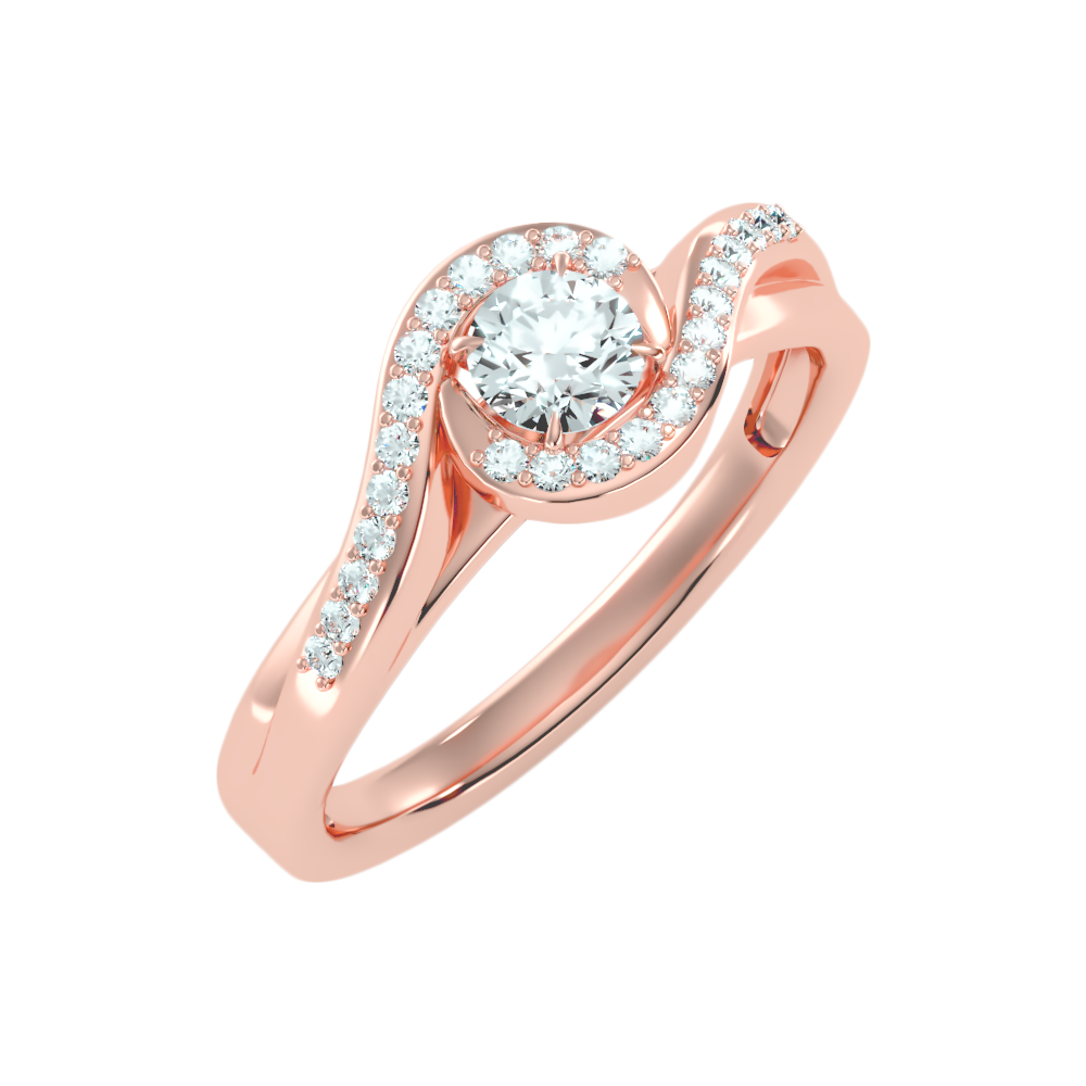 Selvva Halo Ring In 925 Sterling Silver - Five