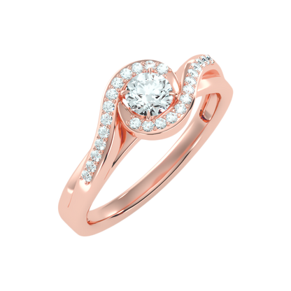 Selvva Halo Ring In 925 Sterling Silver - Five