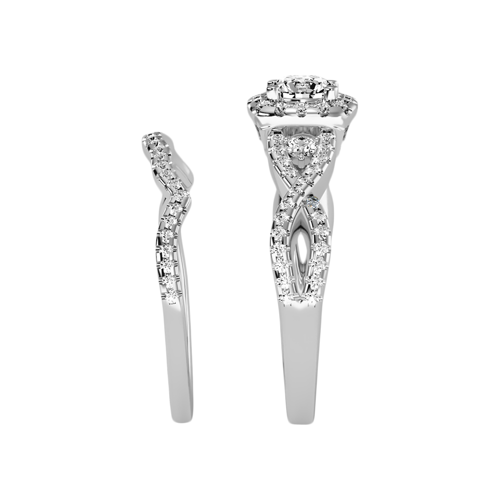 Seqqen Bridal Ring Set In 925 Sterling Silver - Two