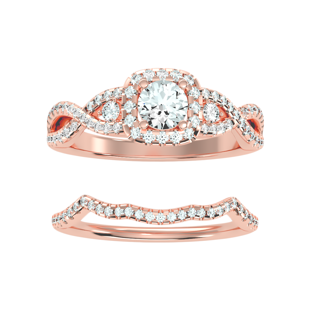 Seqqen Bridal Ring Set In 925 Sterling Silver - Five
