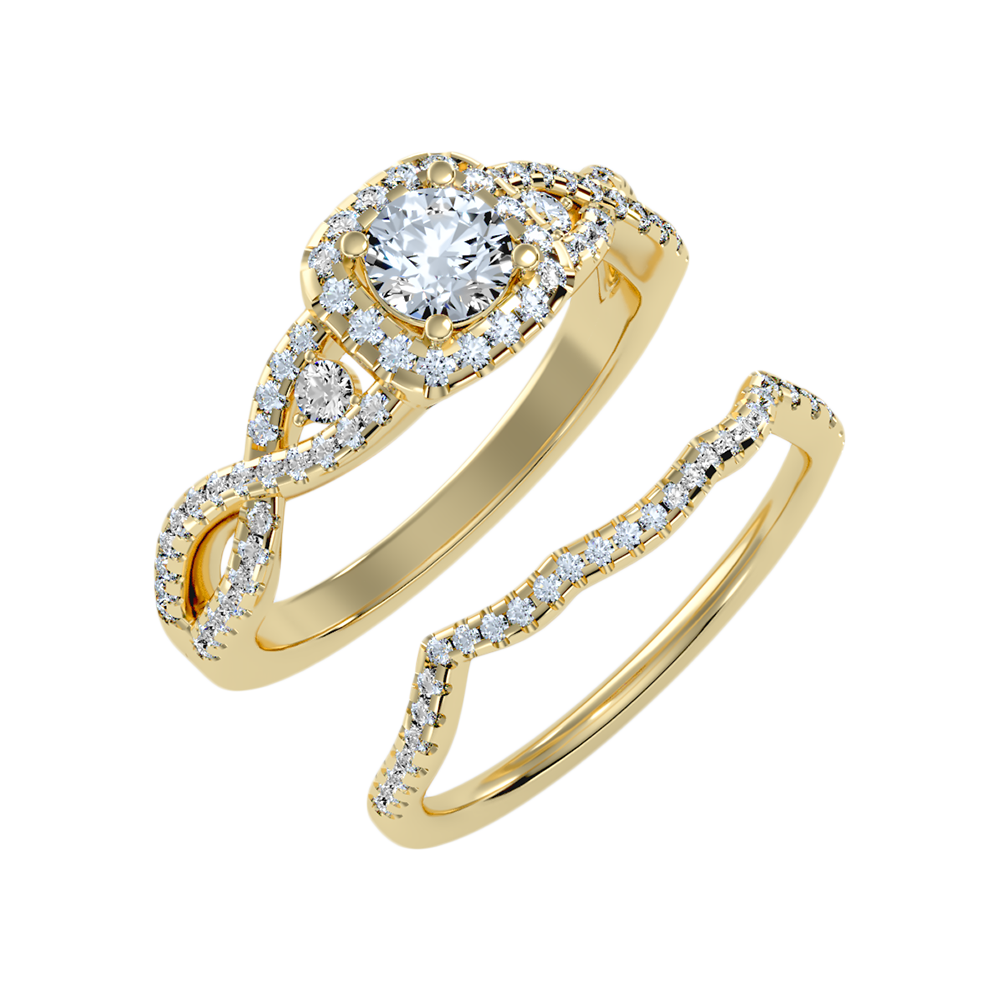 Seqqen Bridal Ring Set In 925 Sterling Silver - Nine