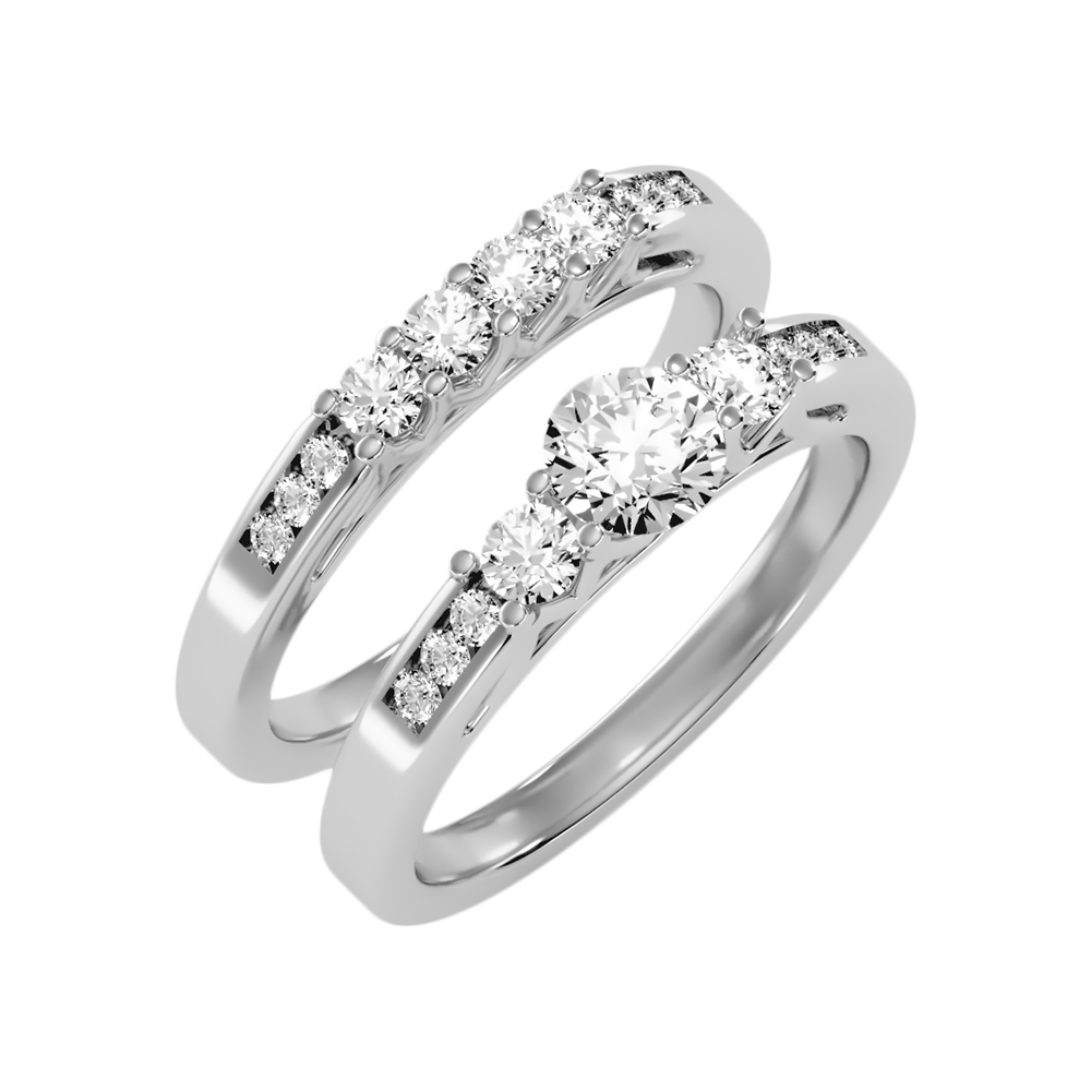 Sequoia Bridal Ring Set In 925 Sterling Silver - Six