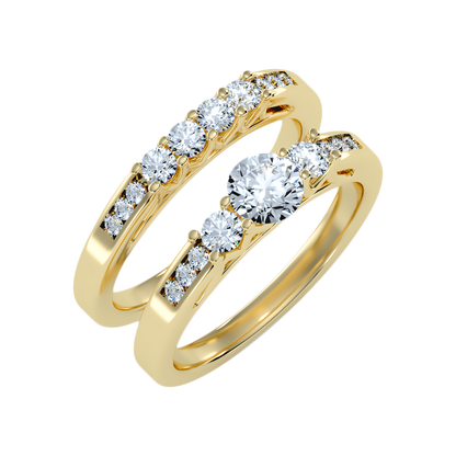 Sequoia Bridal Ring Set In 925 Sterling Silver - Nine