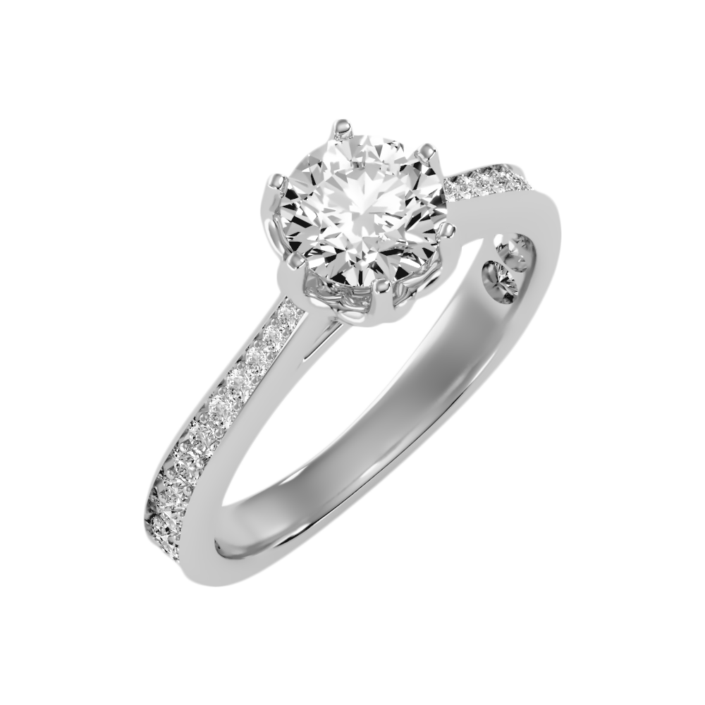 Seraglio Solitaire Ring In 925 Sterling Silver - One
