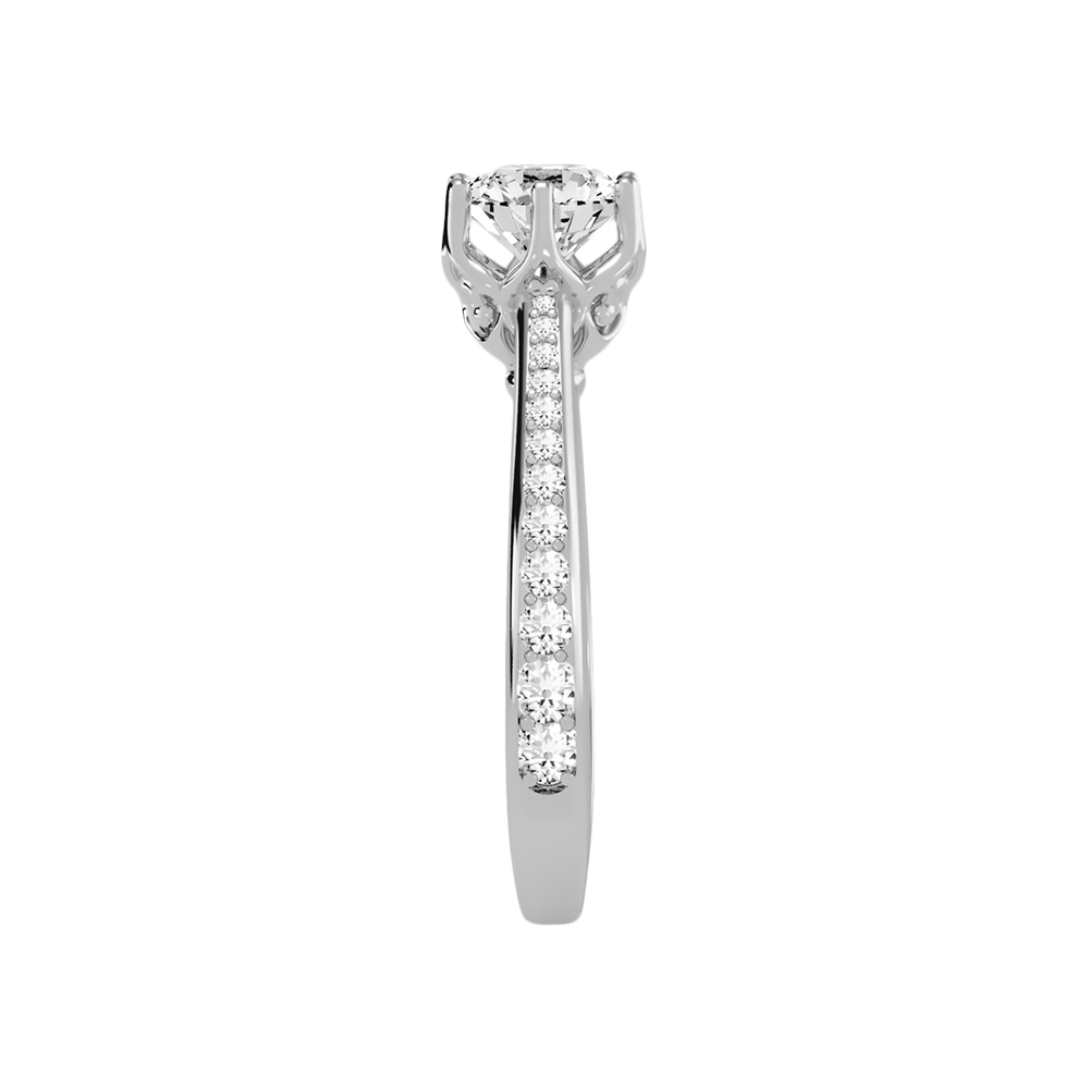 Seraglio Solitaire Ring In 925 Sterling Silver - Four