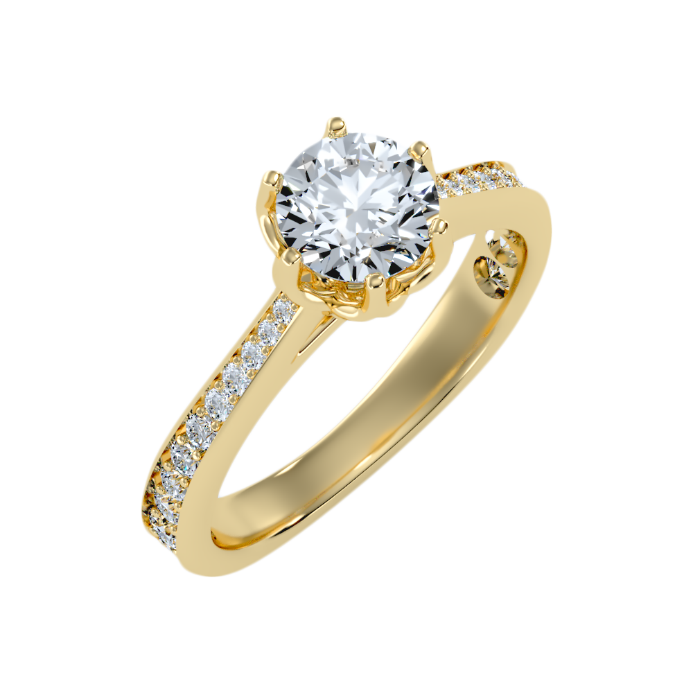 Seraglio Solitaire Ring In 925 Sterling Silver - Nine