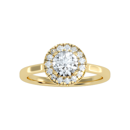 Serene Classic Halo Diamond Engagement Ring - Ten