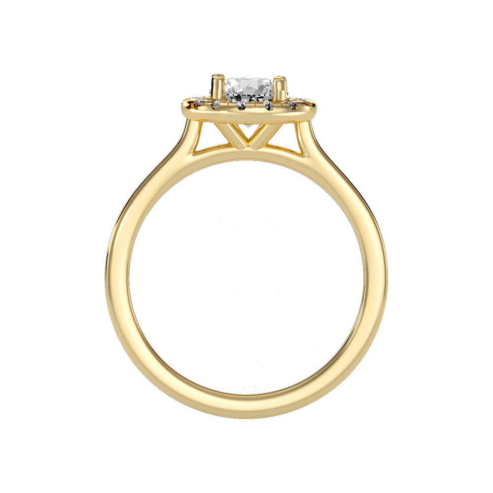 Serene Classic Halo Diamond Engagement Ring In 925 Sterling Silver - Twelve