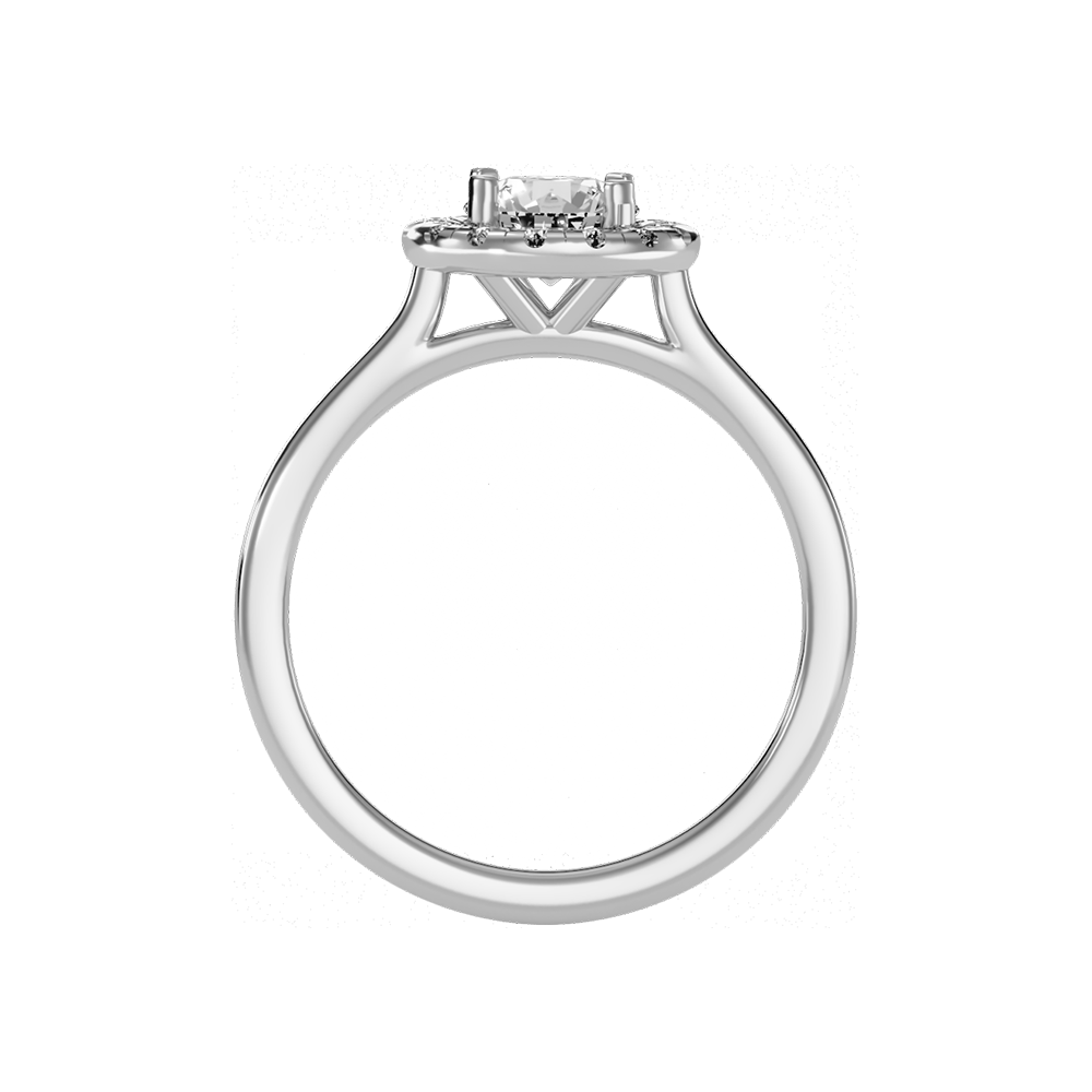 Serene Classic Halo Diamond Engagement Ring In 925 Sterling Silver - Two