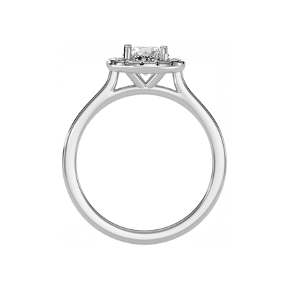 Serene Classic Halo Diamond Engagement Ring In 925 Sterling Silver - Two