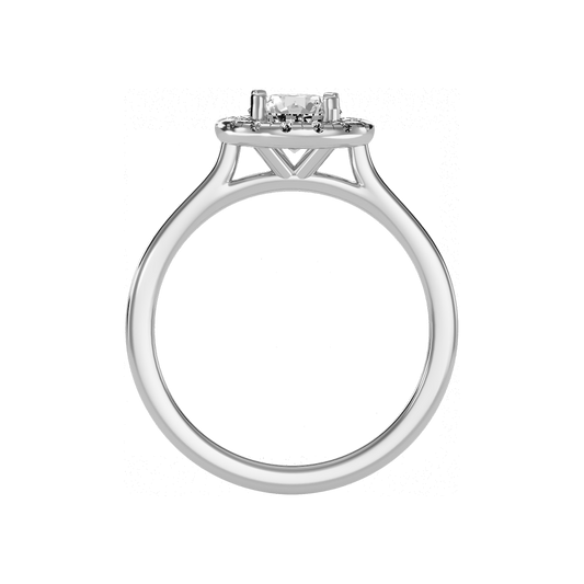 Serene Classic Halo Diamond Engagement Ring In 925 Sterling Silver - Two