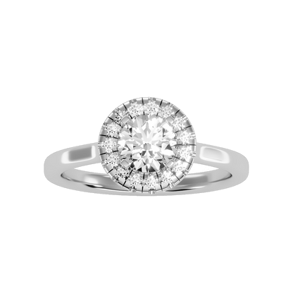 Serene Classic Halo Diamond Engagement Ring - Three
