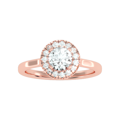 Serene Classic Halo Diamond Engagement Ring - Five