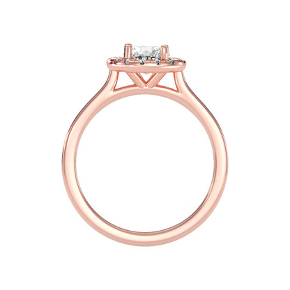 Serene Classic Halo Diamond Engagement Ring In 925 Sterling Silver - Six