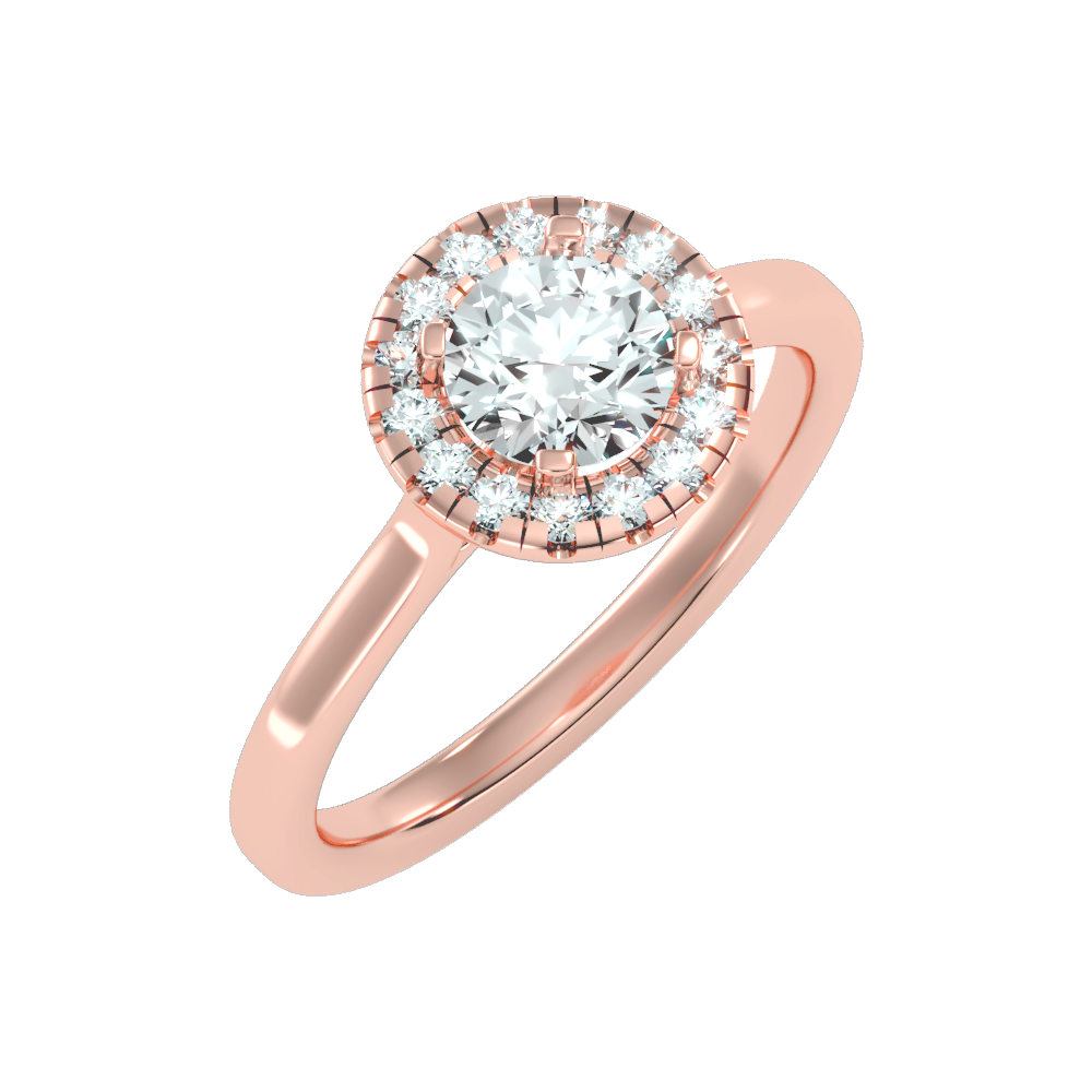 Serene Classic Halo Diamond Engagement Ring - Seven