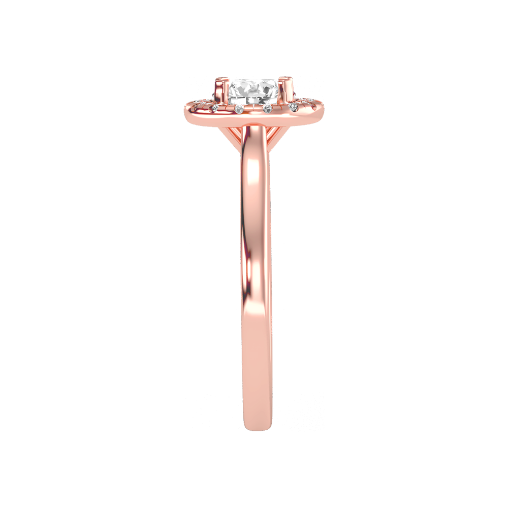 Serene Classic Halo Diamond Engagement Ring In 925 Sterling Silver - Eight