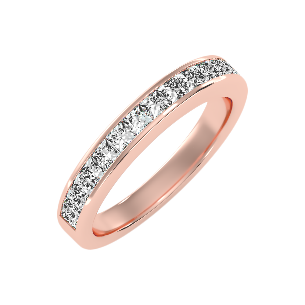 Serene Half Eternity Band In 925 Sterling Silver - Nine