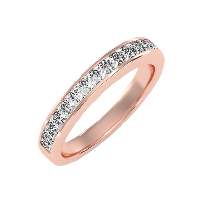 Serene Half Eternity Band In 925 Sterling Silver - Nine