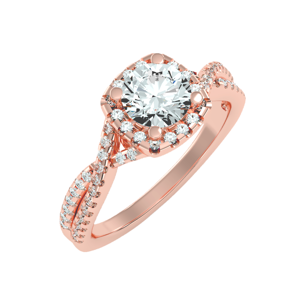Serene Halo Solitaire Ring - Ten