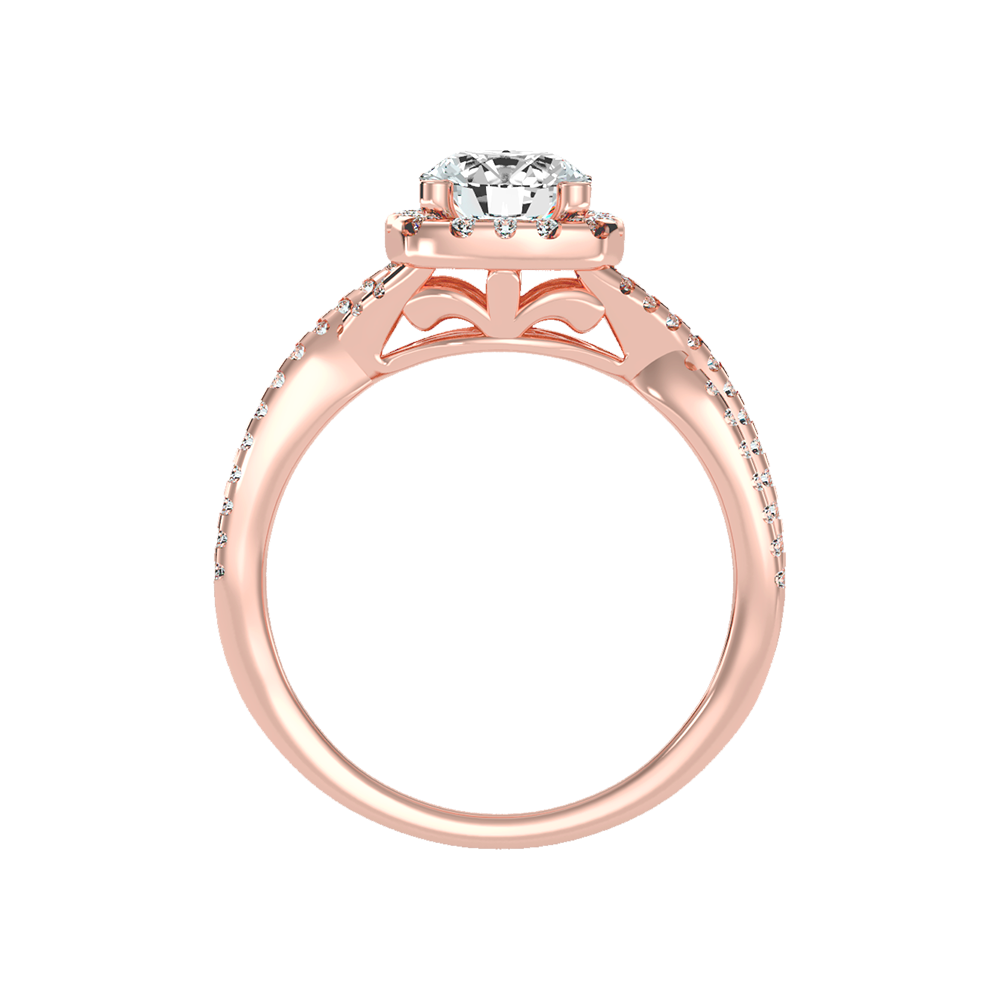 Serene Halo Solitaire Ring - Eleven