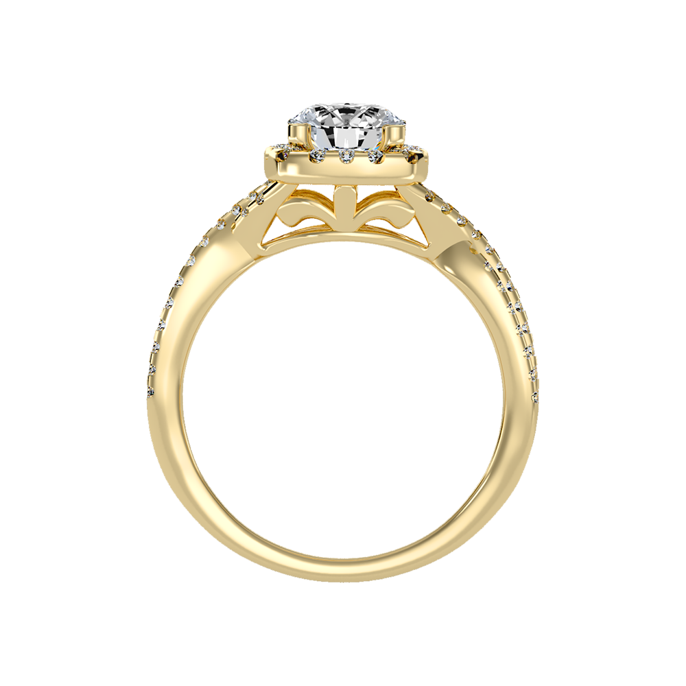 Serene Halo Solitaire Ring - Three