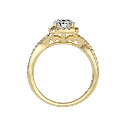 Serene Halo Solitaire Ring - Three