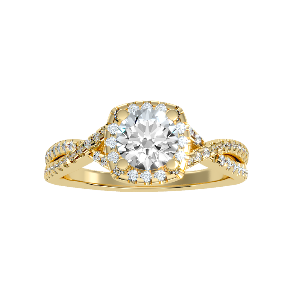 Serene Halo Solitaire Ring In 925 Sterling Silver - Four