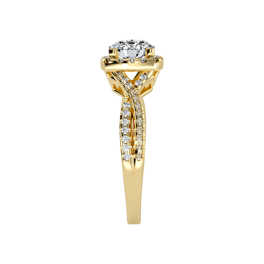 Serene Halo Solitaire Ring In 925 Sterling Silver - Five
