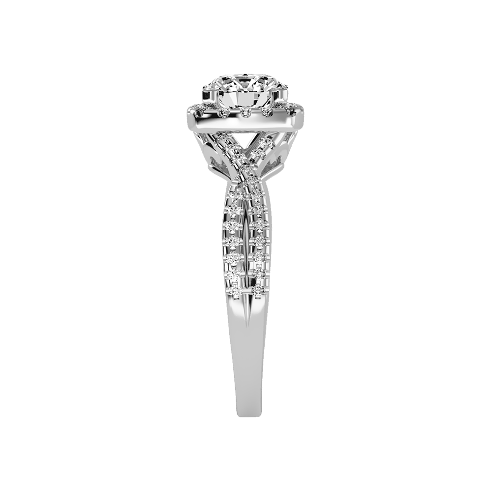 Serene Halo Solitaire Ring In 925 Sterling Silver - Eight