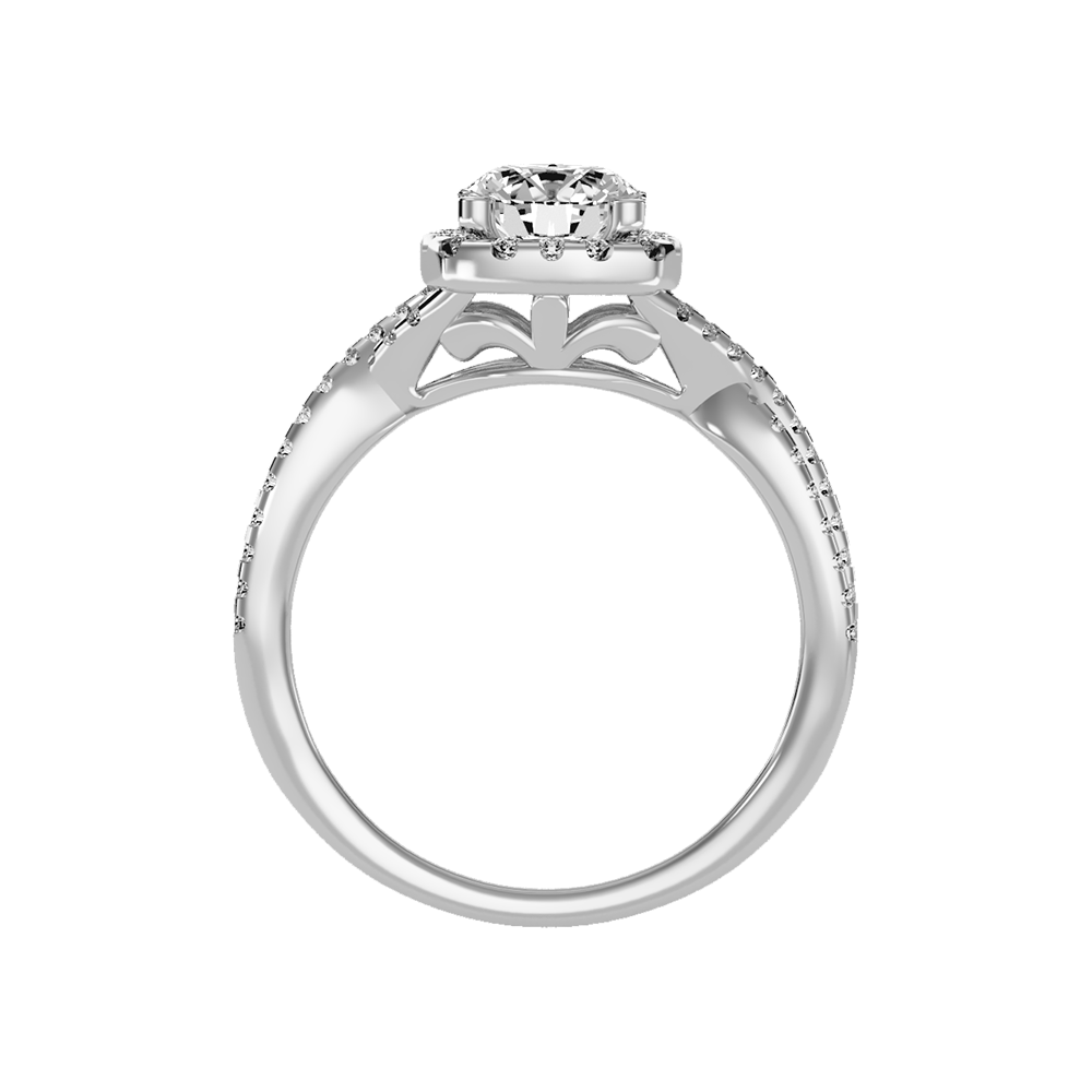 Serene Halo Solitaire Ring - Nine