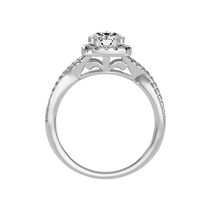 Serene Halo Solitaire Ring - Nine