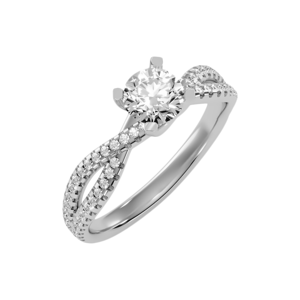 Seren Solitaire Ring In 925 Sterling Silver - Five