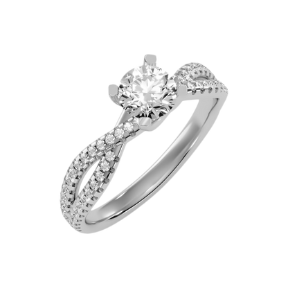 Seren Solitaire Ring In 925 Sterling Silver - Five