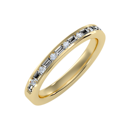 Shane Half Eternity Band In 925 Sterling Silver - Nine