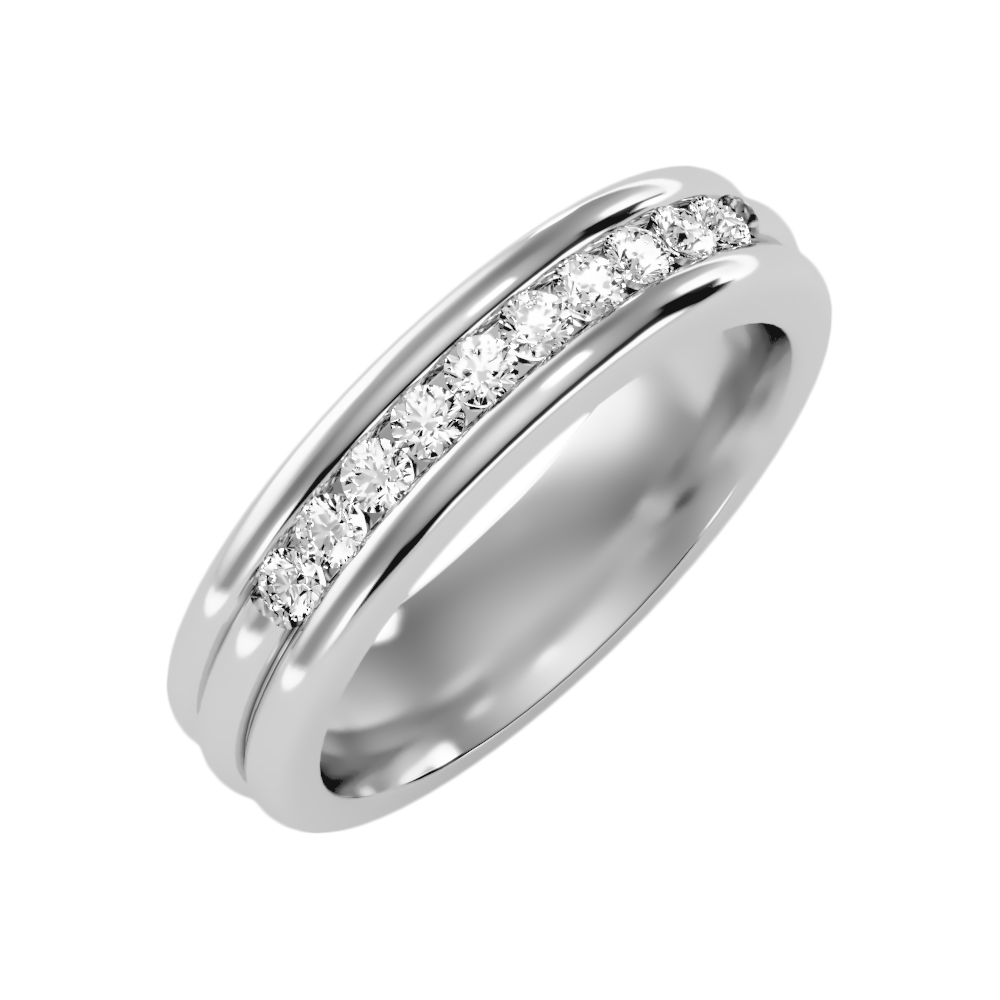 Shase Half Eternity Band In 925 Sterling Silver - One