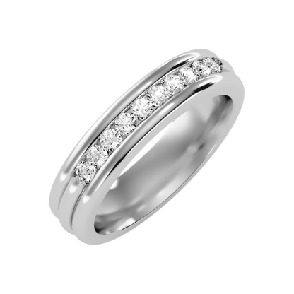 Shase Half Eternity Band In 925 Sterling Silver - One