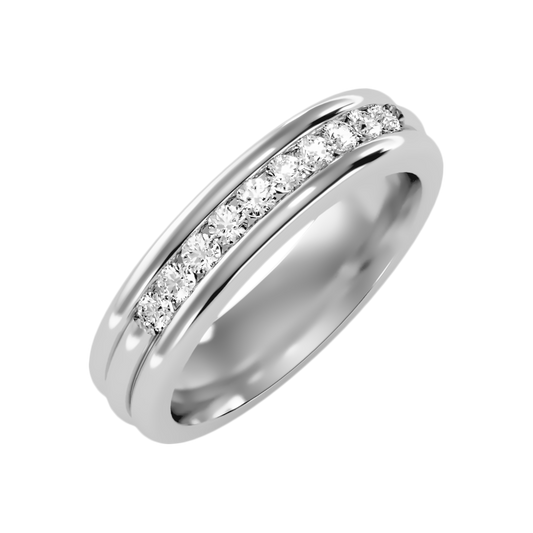 Shase Half Eternity Band In 925 Sterling Silver - One