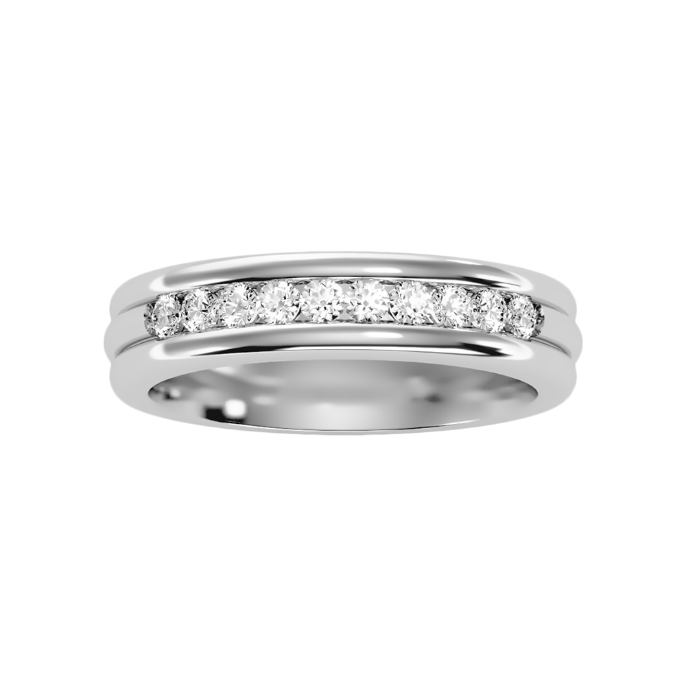 Shase Half Eternity Band In 925 Sterling Silver - Three